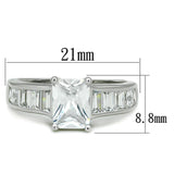 Rhodium Brass Ring with AAA Grade CZ  in Clear