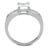 Rhodium Brass Ring with AAA Grade CZ  in Clear