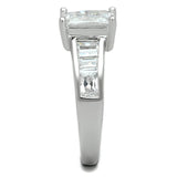 Rhodium Brass Ring with AAA Grade CZ  in Clear