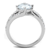 Rhodium Brass Ring with AAA Grade CZ  in Clear