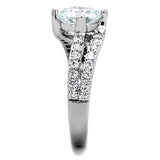 Rhodium Brass Ring with AAA Grade CZ  in Clear