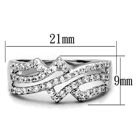 Rhodium Brass Ring with AAA Grade CZ  in Clear