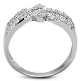Rhodium Brass Ring with AAA Grade CZ  in Clear