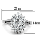 Rhodium Brass Ring with AAA Grade CZ  in Clear