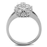 Rhodium Brass Ring with AAA Grade CZ  in Clear