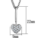Rhodium Brass Chain Pendant with AAA Grade CZ  in Clear