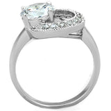 Rhodium Brass Ring with AAA Grade CZ  in Clear