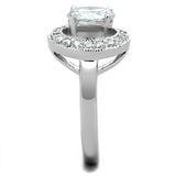 Rhodium Brass Ring with AAA Grade CZ  in Clear