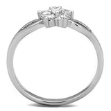 Rhodium Brass Ring with AAA Grade CZ  in Clear