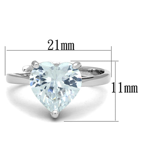 Rhodium Brass Ring with AAA Grade CZ  in Clear