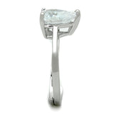 Rhodium Brass Ring with AAA Grade CZ  in Clear