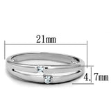 Rhodium Brass Ring with AAA Grade CZ  in Clear
