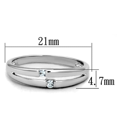 Rhodium Brass Ring with AAA Grade CZ  in Clear
