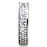 Rhodium Brass Ring with AAA Grade CZ  in Clear