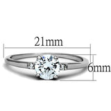 Rhodium Brass Ring with AAA Grade CZ  in Clear