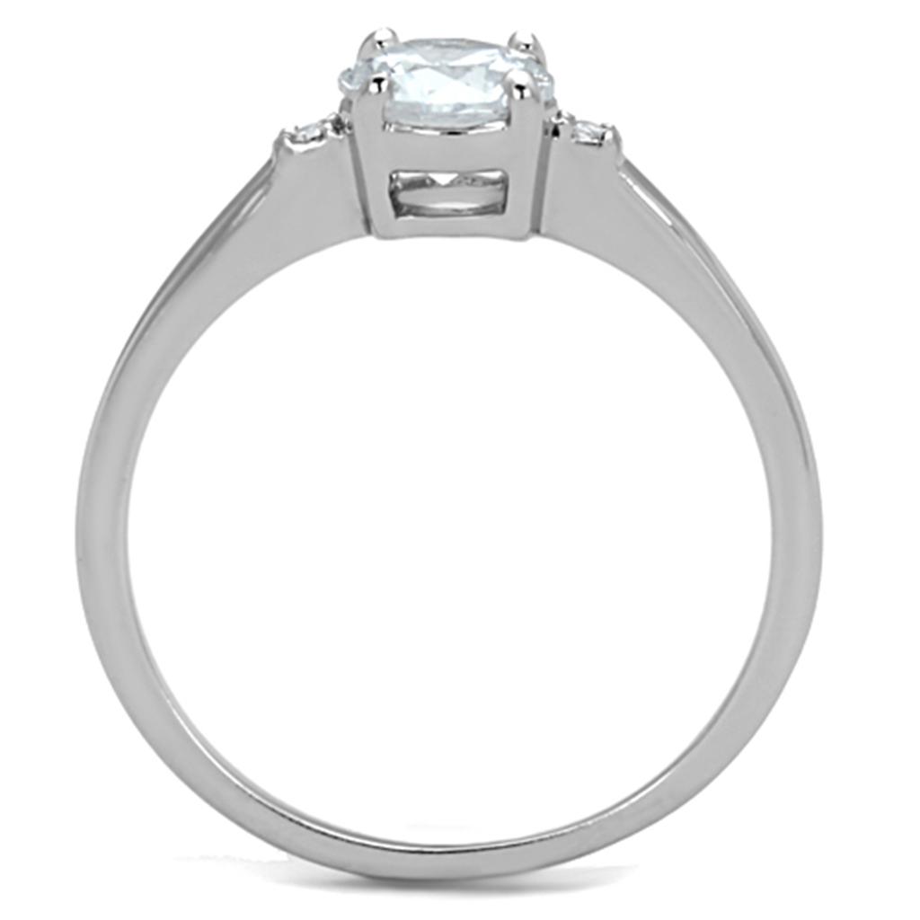 Rhodium Brass Ring with AAA Grade CZ  in Clear