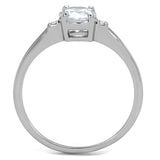 Rhodium Brass Ring with AAA Grade CZ  in Clear