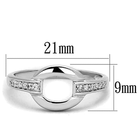 Rhodium Brass Ring with AAA Grade CZ  in Clear
