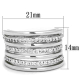 Rhodium Brass Ring with AAA Grade CZ  in Clear