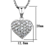 Rhodium Brass Chain Pendant with AAA Grade CZ  in Clear