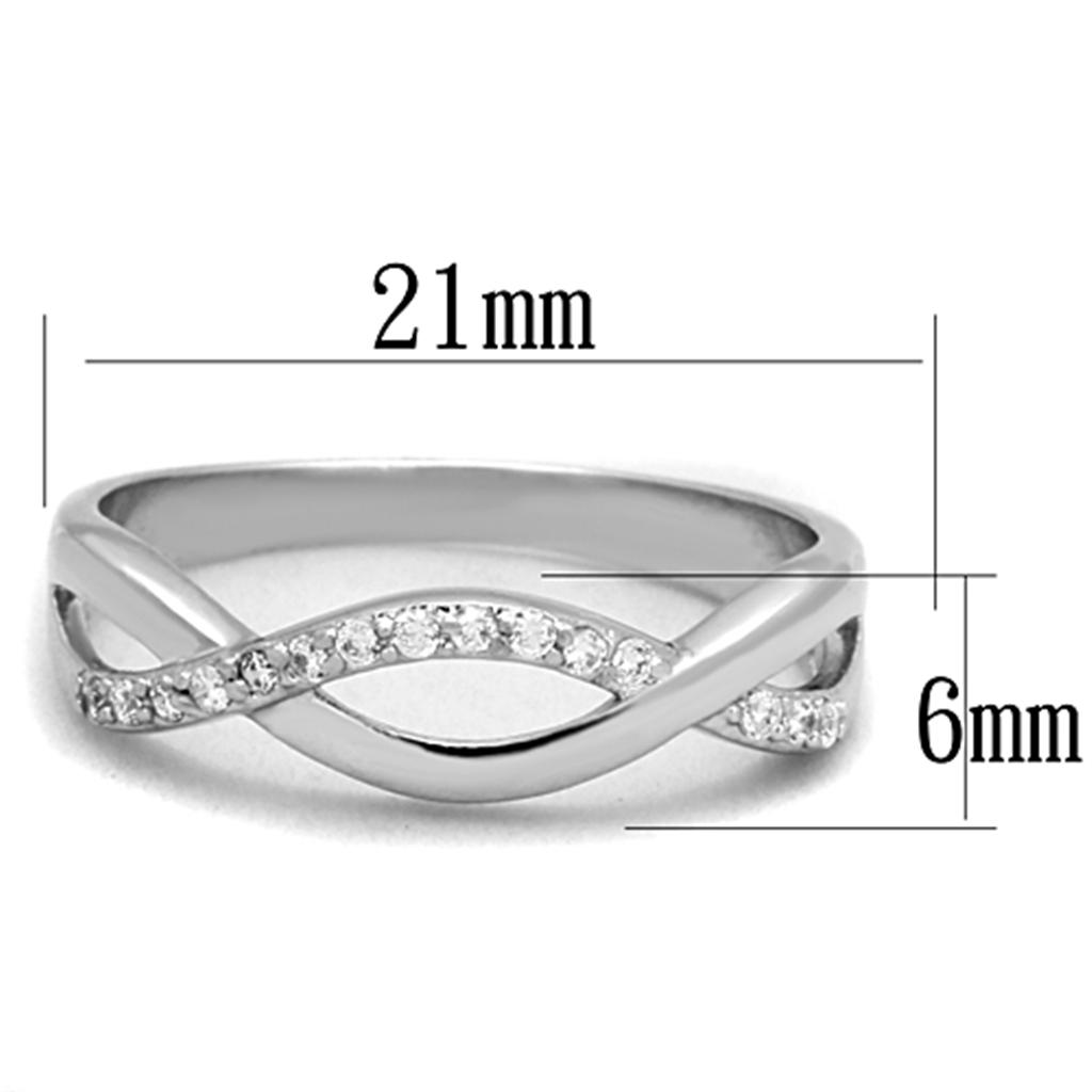 Rhodium Brass Ring with AAA Grade CZ  in Clear
