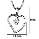 Rhodium Brass Chain Pendant with AAA Grade CZ  in Clear