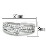 Rhodium Brass Ring with AAA Grade CZ  in Clear