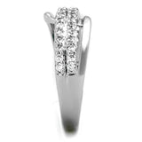 Rhodium Brass Ring with AAA Grade CZ  in Clear
