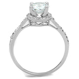 Rhodium Brass Ring with AAA Grade CZ  in Clear