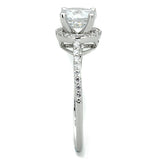 Rhodium Brass Ring with AAA Grade CZ  in Clear