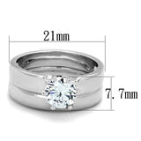 Rhodium Brass Ring with AAA Grade CZ  in Clear