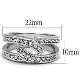 Rhodium Brass Ring with AAA Grade CZ  in Clear