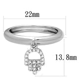 Rhodium Brass Ring with AAA Grade CZ  in Clear
