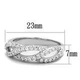 Rhodium Brass Ring with AAA Grade CZ  in Clear