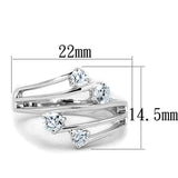 Rhodium Brass Ring with AAA Grade CZ  in Clear