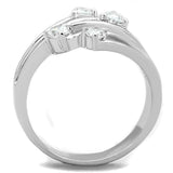 Rhodium Brass Ring with AAA Grade CZ  in Clear