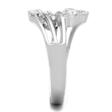 Rhodium Brass Ring with AAA Grade CZ  in Clear