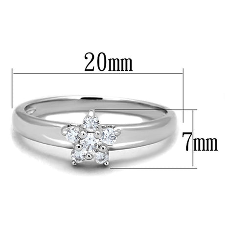 Rhodium Brass Ring with AAA Grade CZ  in Clear