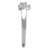 Rhodium Brass Ring with AAA Grade CZ  in Clear