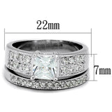 Rhodium Brass Ring with AAA Grade CZ  in Clear