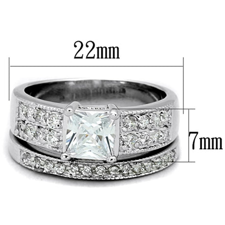 Rhodium Brass Ring with AAA Grade CZ  in Clear