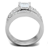 Rhodium Brass Ring with AAA Grade CZ  in Clear