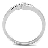 Rhodium Brass Ring with AAA Grade CZ  in Clear