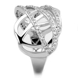 Rhodium Brass Ring with AAA Grade CZ  in Clear