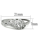 Rhodium Brass Ring with AAA Grade CZ  in Clear