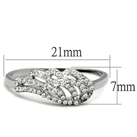 Rhodium Brass Ring with AAA Grade CZ  in Clear