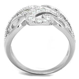 Rhodium Brass Ring with AAA Grade CZ  in Clear