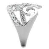 Rhodium Brass Ring with AAA Grade CZ  in Clear