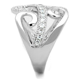 Rhodium Brass Ring with AAA Grade CZ  in Clear