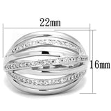 Rhodium Brass Ring with AAA Grade CZ  in Clear